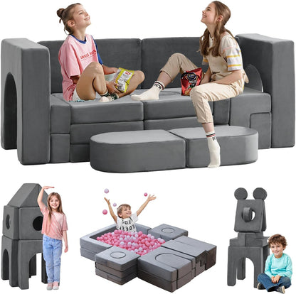 The Modern Nugget Couch - 22Pcs Modular Kids Play Couch